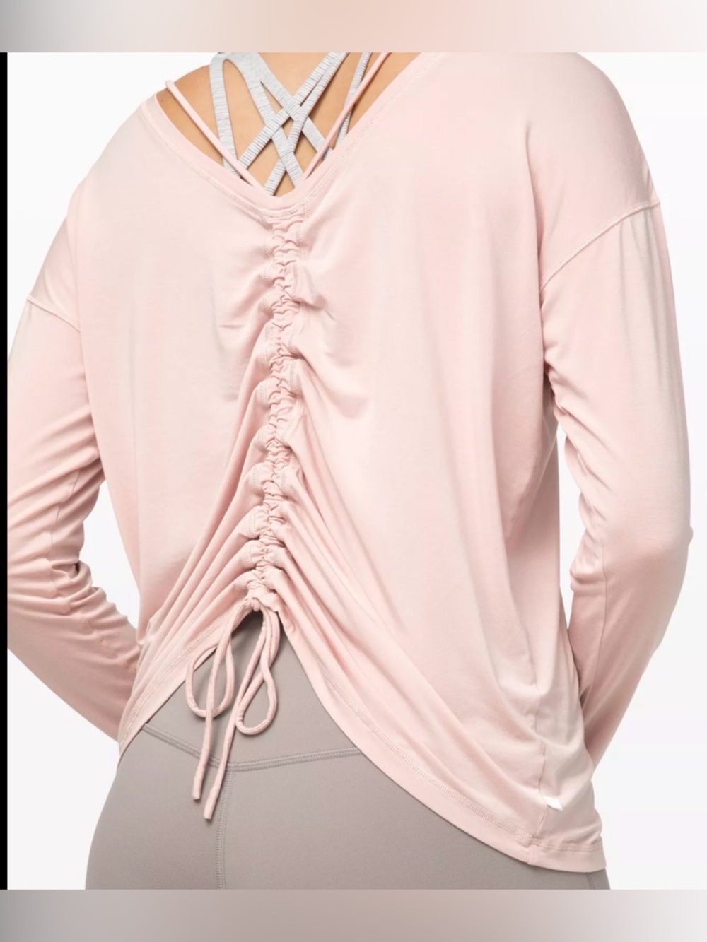 Lululemon- Size 6- Reverse Reset 2-Way LS- Blush Pink